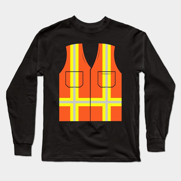 Orange Safety Vest Long Sleeve T-Shirt by samshirts